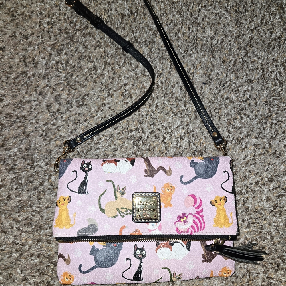 Pink Crossbody Bag with Cat Print